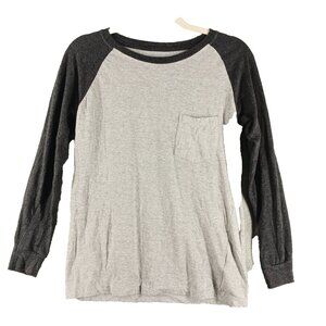 AMERICAN WAREHOUSE T-Shirt Long Sleeve Crew Neck Solid Gray Size XL (16-18)
